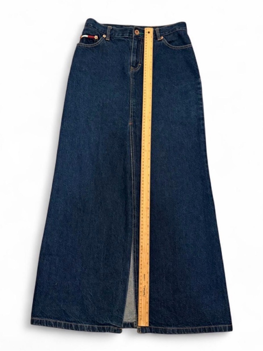 Tommy Hilfiger Y2K Denim Maxi Skirt Size 4 Small 27 Waist - Picture 5 of 6